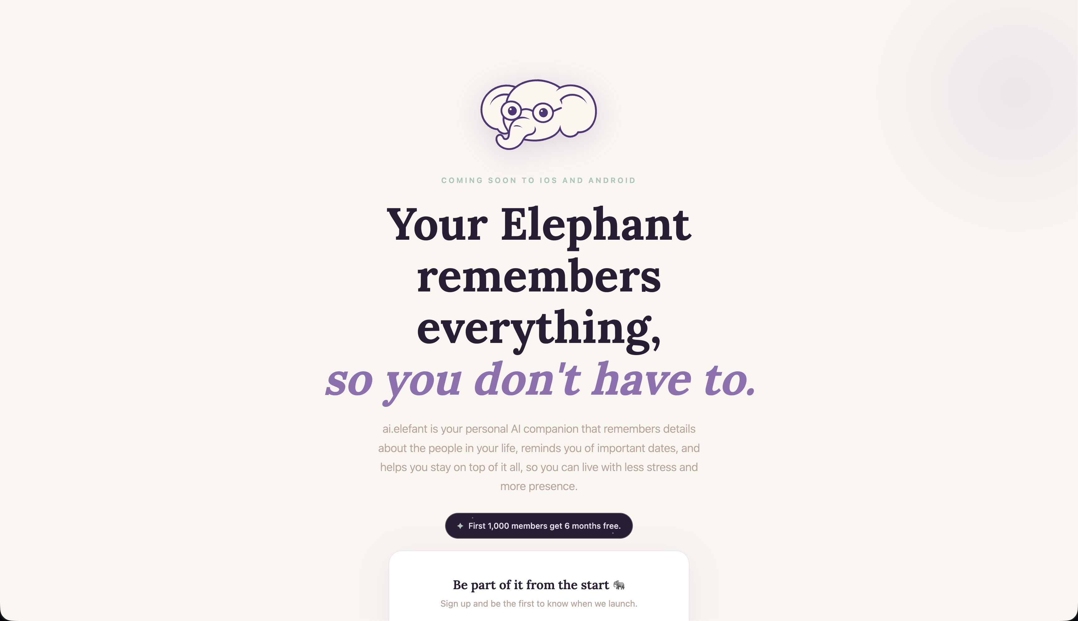 ai.elefant – AI Memory Companion
