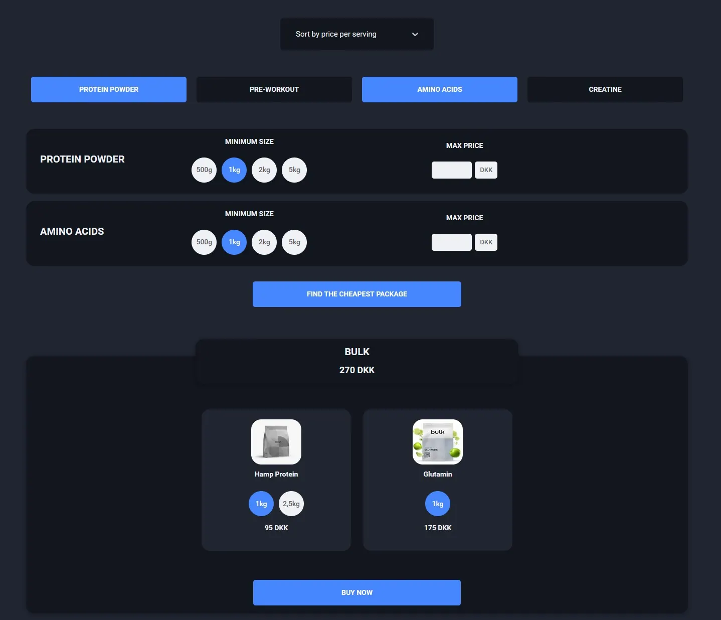 Supps.dk – screenshot 2